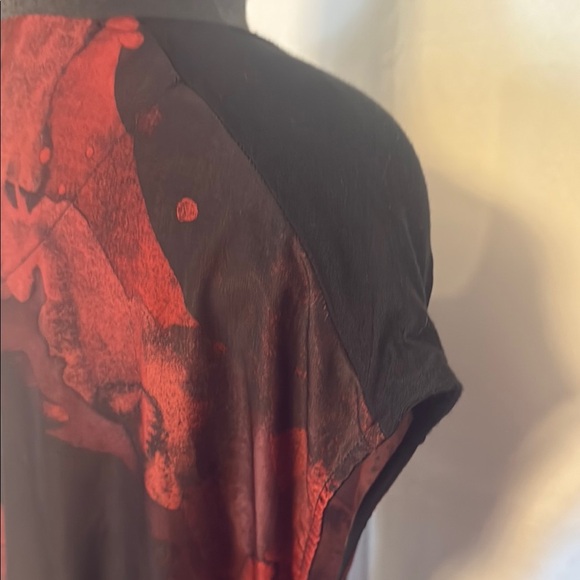 Mossimo Red & Black Raglan Sleeve Mini Dress Med, zippered pockets & belt. - Picture 7 of 12